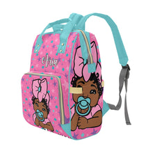 Load image into Gallery viewer, Pink and Blue Stars Personalized Diaper Bag