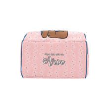 Load image into Gallery viewer, Pink and Denim Blue Floral Personalized Diaper Bag