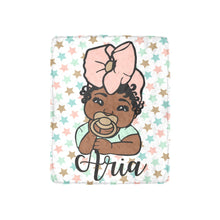 Load image into Gallery viewer, Boho Headwrap Personalized Baby Blanket