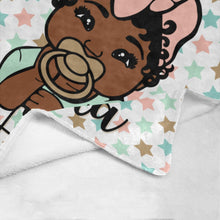 Load image into Gallery viewer, Boho Headwrap Personalized Baby Blanket