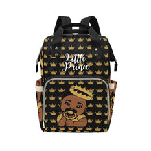 Load image into Gallery viewer, Black and Gold Little Prince Diaper Bag