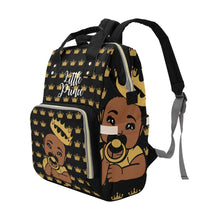 Load image into Gallery viewer, Black and Gold Little Prince Diaper Bag