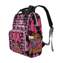 Load image into Gallery viewer, Pink and Purple Hearts Little Princess Diaper Bag