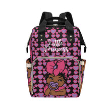 Load image into Gallery viewer, Pink and Purple Hearts Little Princess Diaper Bag