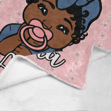 Load image into Gallery viewer, Pink and Blue Floral Personalized Baby Blanket