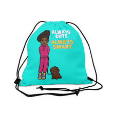 Load image into Gallery viewer, Always Cute Always Smart Drawstring Bag (Blue)