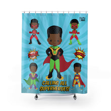 Load image into Gallery viewer, Superhero Boys Shower Curtain