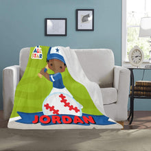 Load image into Gallery viewer, All Star Baseball Boy Personalized Blanket