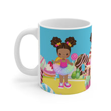 Load image into Gallery viewer, Candy Girl Afro Puff 11oz Mug (Light Brown)