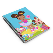 Load image into Gallery viewer, Candy Girl Afro Puff Spiral Notebook (Light Brown)
