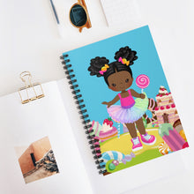 Load image into Gallery viewer, Candy Girl Afro Puff Spiral Notebook
