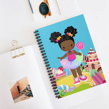 Load image into Gallery viewer, Candy Girl Afro Puff Spiral Notebook
