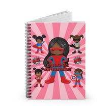 Load image into Gallery viewer, Black Girl Superhero Spiral Notebook (Pink)
