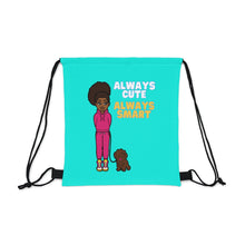 Load image into Gallery viewer, Always Cute Always Smart Drawstring Bag (Blue)