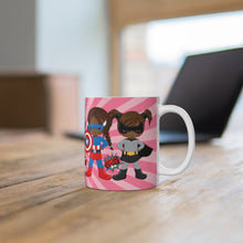 Load image into Gallery viewer, Black Girl Superhero 11oz Mug (Pink)