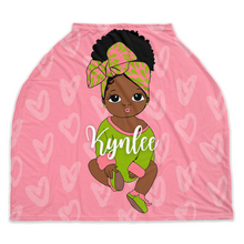 Load image into Gallery viewer, Headwrap Baby Girl Personalized Car Seat Cover