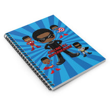 Load image into Gallery viewer, Black Boy Superhero Spiral Notebook (Dark Blue)