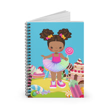 Load image into Gallery viewer, Candy Girl Afro Puff Spiral Notebook (Light Brown)