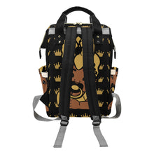Load image into Gallery viewer, Black and Gold Crown Princess Diaper Bag