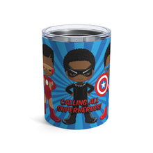 Load image into Gallery viewer, Black Boy Superhero 10oz Tumbler (Dark Blue)