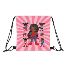 Load image into Gallery viewer, Black Girl Superhero Drawstring Bag (Pink)