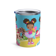 Load image into Gallery viewer, Candy Girl Afro Puff 10oz Tumbler (Light Brown)