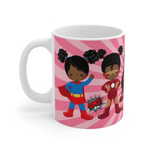 Load image into Gallery viewer, Black Girl Superhero 11oz Mug (Pink)