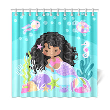 Load image into Gallery viewer, Curly Mermaid Shower Curtain