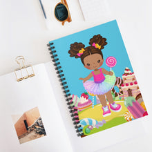Load image into Gallery viewer, Candy Girl Afro Puff Spiral Notebook (Light Brown)