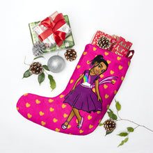 Load image into Gallery viewer, Girls Rule The World Christmas Stocking (Pink)
