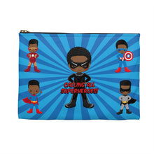 Load image into Gallery viewer, Black Boy Superhero Accessory Pouch (Dark Blue)