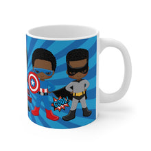 Load image into Gallery viewer, Black Boy Superhero 11oz Mug (Dark Blue)