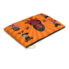 Load image into Gallery viewer, Black Girl Superhero Accessory Pouch (Orange)