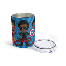Load image into Gallery viewer, Black Boy Superhero 10oz Tumbler (Dark Blue)
