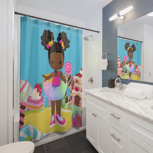 Load image into Gallery viewer, Candy Girl Afro Puff Shower Curtain