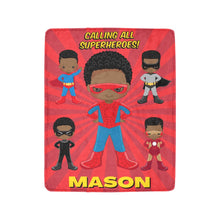 Load image into Gallery viewer, Black Boy Superhero Personalized Blanket - Vol 2