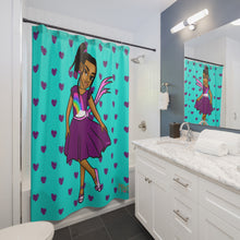 Load image into Gallery viewer, Girls Rule the World Shower Curtain (Blue)