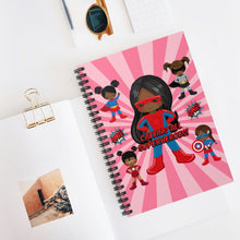 Load image into Gallery viewer, Black Girl Superhero Spiral Notebook (Pink)