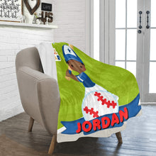 Load image into Gallery viewer, All Star Baseball Boy Personalized Blanket