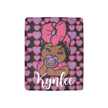 Load image into Gallery viewer, Purple and Pink Hearts Baby Girl Personalized Blanket