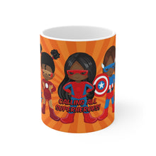 Load image into Gallery viewer, Black Girl Superhero 11oz Mug (Orange)