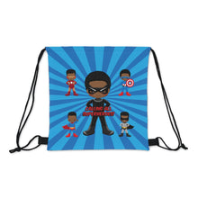 Load image into Gallery viewer, Black Boy Superhero Drawstring Bag (Dark Blue)