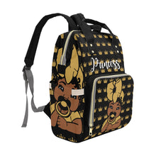 Load image into Gallery viewer, Black and Gold Crown Princess Diaper Bag