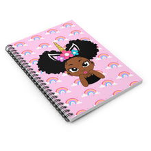 Load image into Gallery viewer, Unicorn Rainbow Puff Girl Spiral Notebook