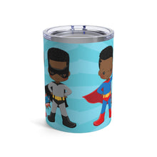 Load image into Gallery viewer, Black Boy Superhero 10oz Tumbler (Light Blue)