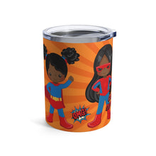 Load image into Gallery viewer, Black Girl Superhero 10oz Tumbler (Orange)