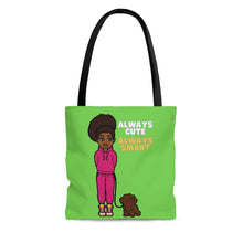 Load image into Gallery viewer, Always Cute Always Smart Tote Bag (Lime)
