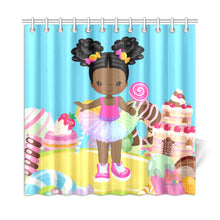 Load image into Gallery viewer, Candy Girl Afro Puff Shower Curtain