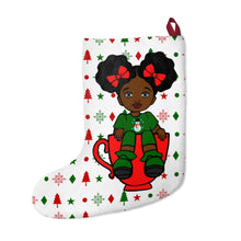 Load image into Gallery viewer, Afro Puff Cutie Christmas Stocking