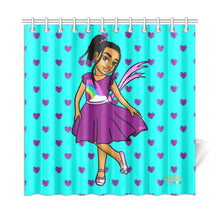 Load image into Gallery viewer, Girls Rule the World Shower Curtain (Blue)